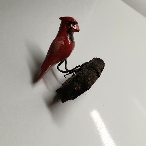 Vintage/Antique Cardinal Hand Carved & Painted Wood - Picture 12 of 13